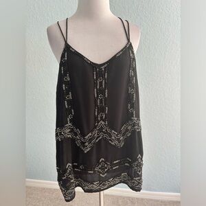 Gorgeous Women’s BKE Boutique Black Sequin and Beaded Tank Top